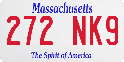 MA license plate 272NK9
