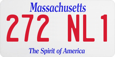 MA license plate 272NL1