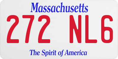 MA license plate 272NL6
