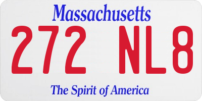MA license plate 272NL8