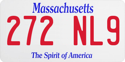 MA license plate 272NL9