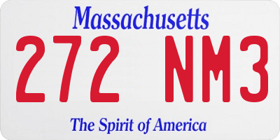 MA license plate 272NM3
