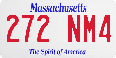 MA license plate 272NM4