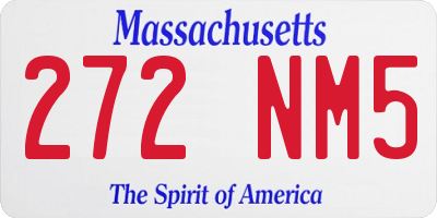 MA license plate 272NM5