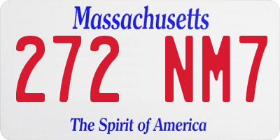 MA license plate 272NM7