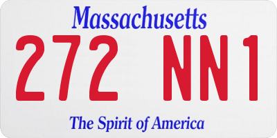 MA license plate 272NN1