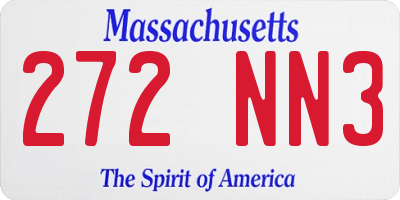 MA license plate 272NN3
