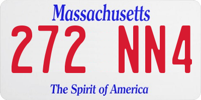 MA license plate 272NN4