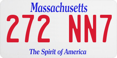 MA license plate 272NN7