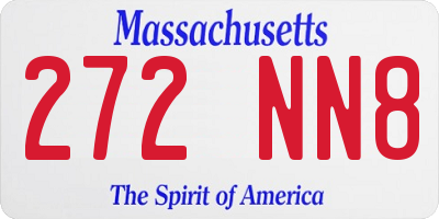 MA license plate 272NN8