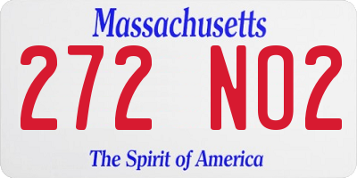 MA license plate 272NO2