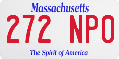 MA license plate 272NP0