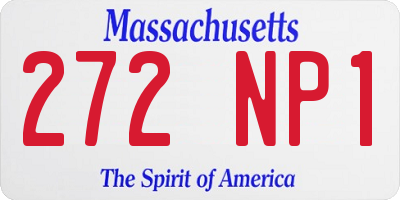 MA license plate 272NP1
