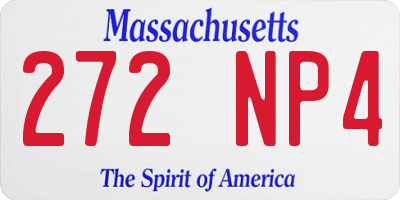 MA license plate 272NP4