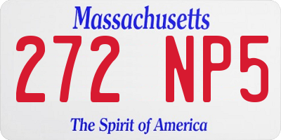 MA license plate 272NP5