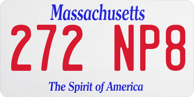 MA license plate 272NP8