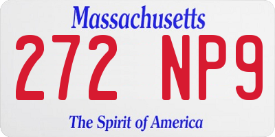 MA license plate 272NP9