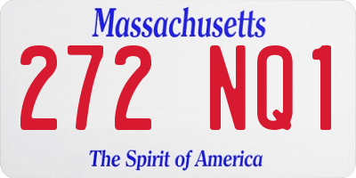 MA license plate 272NQ1