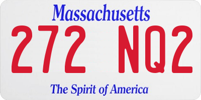 MA license plate 272NQ2