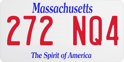 MA license plate 272NQ4
