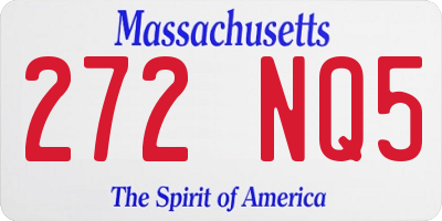 MA license plate 272NQ5