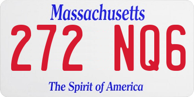 MA license plate 272NQ6