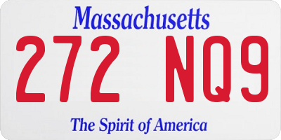 MA license plate 272NQ9