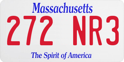 MA license plate 272NR3