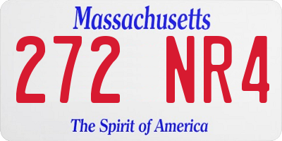 MA license plate 272NR4