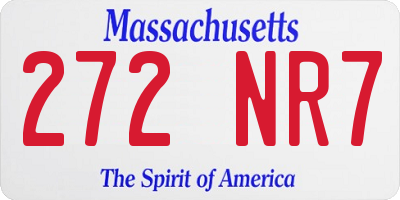 MA license plate 272NR7