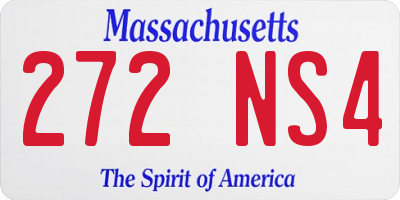 MA license plate 272NS4
