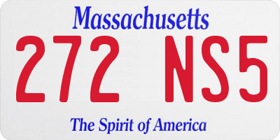 MA license plate 272NS5
