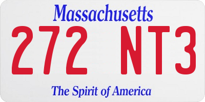 MA license plate 272NT3