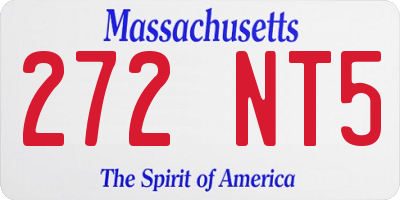 MA license plate 272NT5