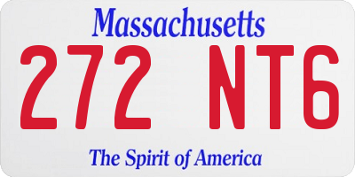MA license plate 272NT6