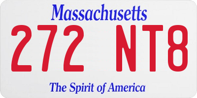 MA license plate 272NT8