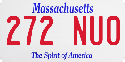 MA license plate 272NU0