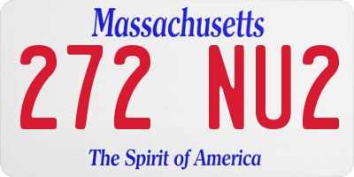 MA license plate 272NU2