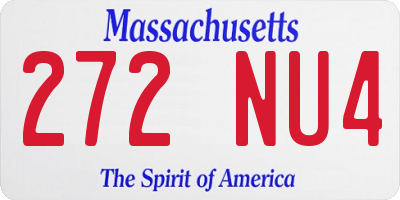 MA license plate 272NU4