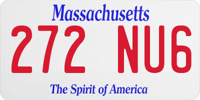 MA license plate 272NU6