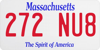 MA license plate 272NU8