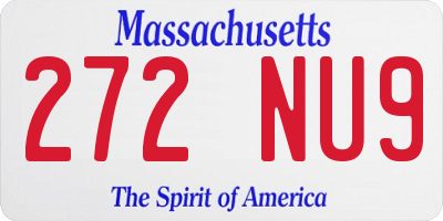 MA license plate 272NU9
