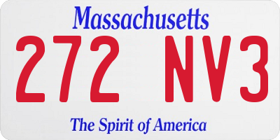 MA license plate 272NV3