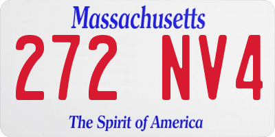 MA license plate 272NV4