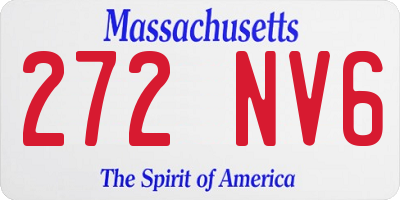MA license plate 272NV6
