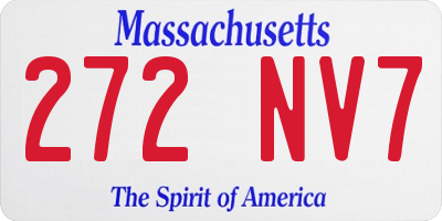 MA license plate 272NV7