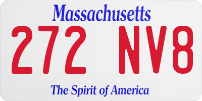 MA license plate 272NV8