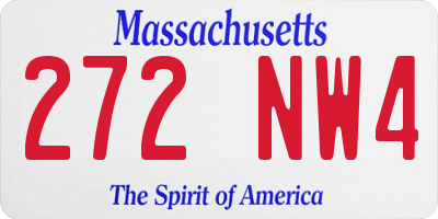 MA license plate 272NW4