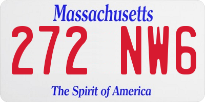MA license plate 272NW6