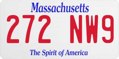 MA license plate 272NW9